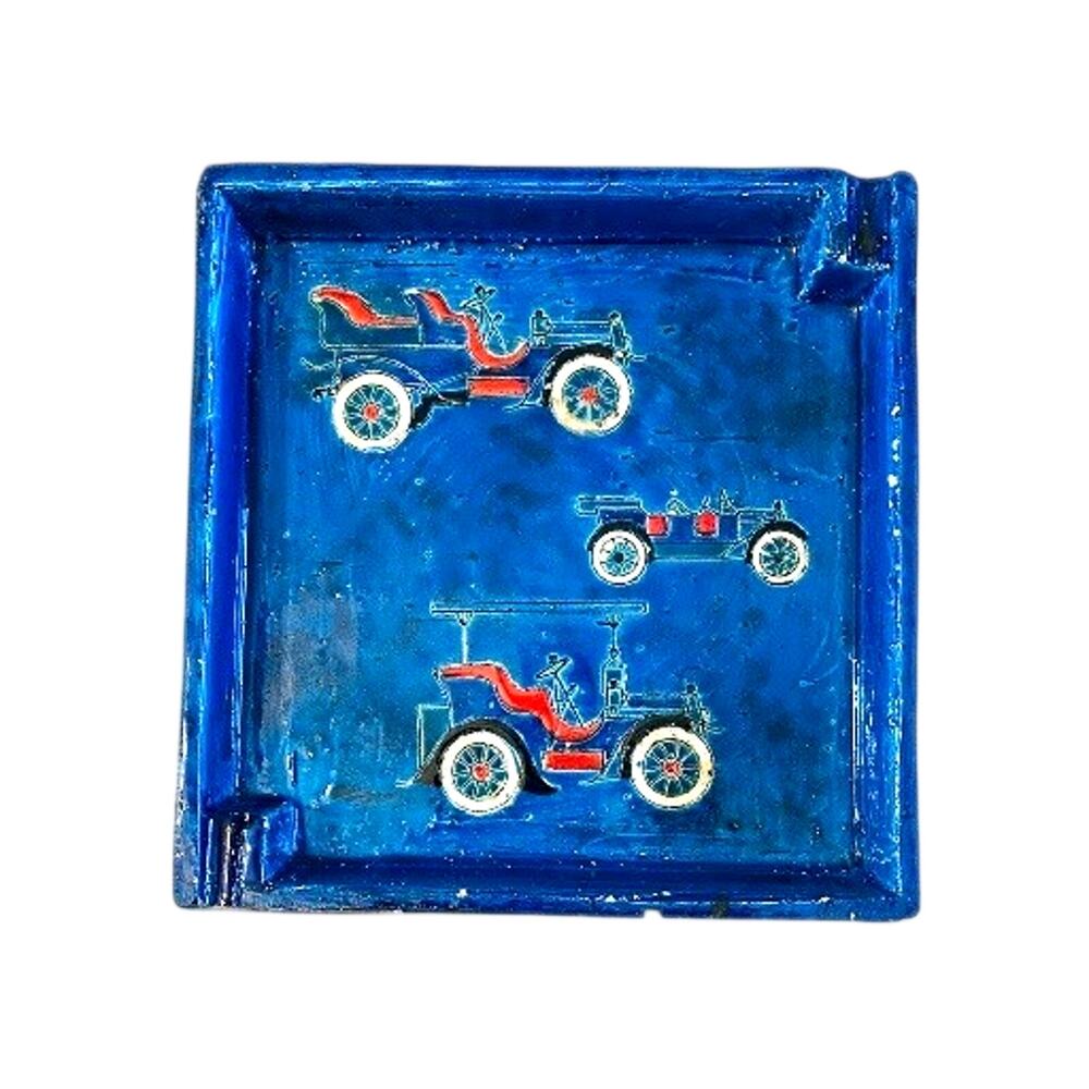 Vintage Mid Century Aldo Londi Bitossi Antique Car Ashtray 9.75" x 9.5"
